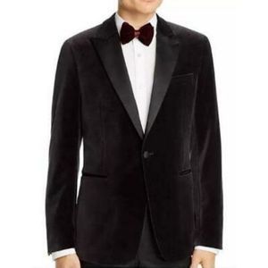 Theory Chambers Plush Velvet Slim Fit Dark Grey Tux Jacket Size 40 R 40R